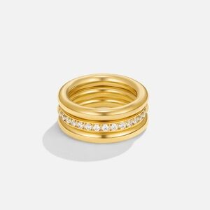 Vana Trio gold and crystal ring set